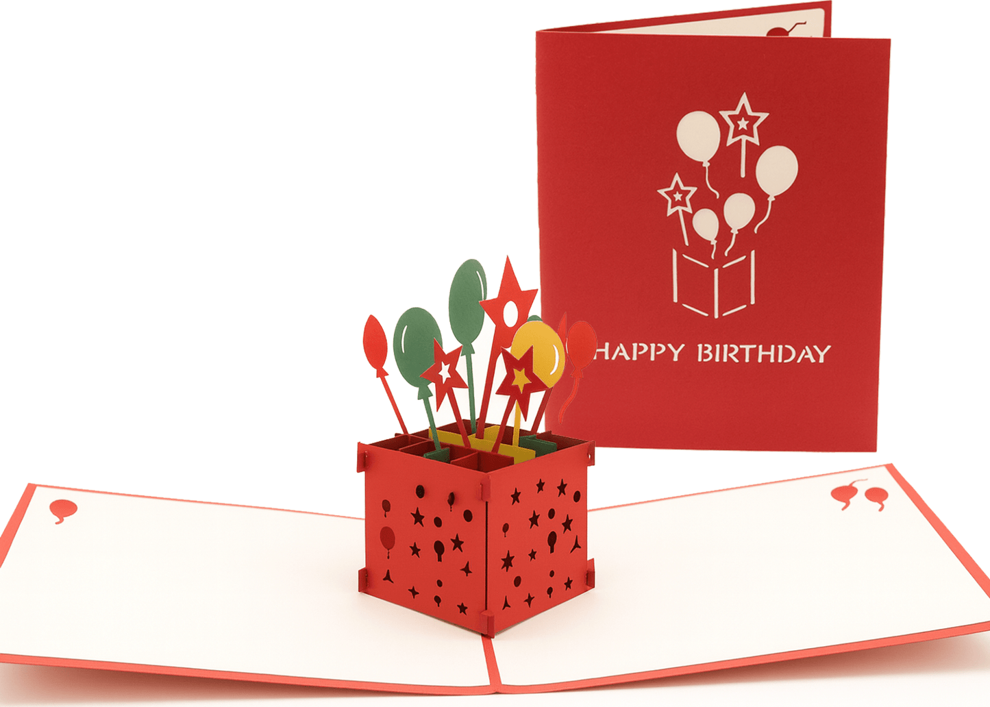 3D Birthday Balloon Pop Up Card - Stars & Confetti | Surprise Celebration - The Card Corner