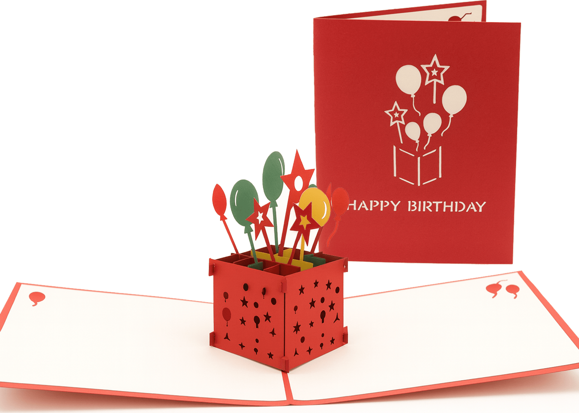 3D Birthday Balloon Pop Up Card - Stars & Confetti | Surprise Celebration - The Card Corner