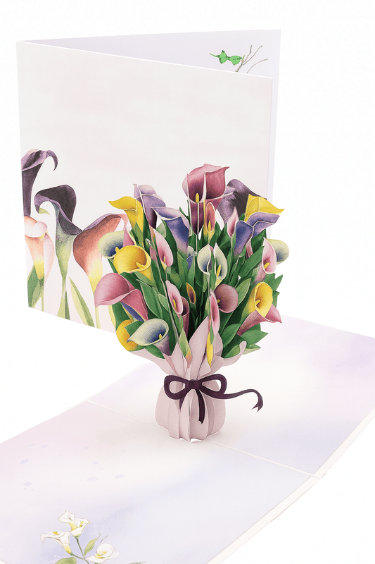 Calla Lily Flower Bouquet Pop Up Card - The Card Corner