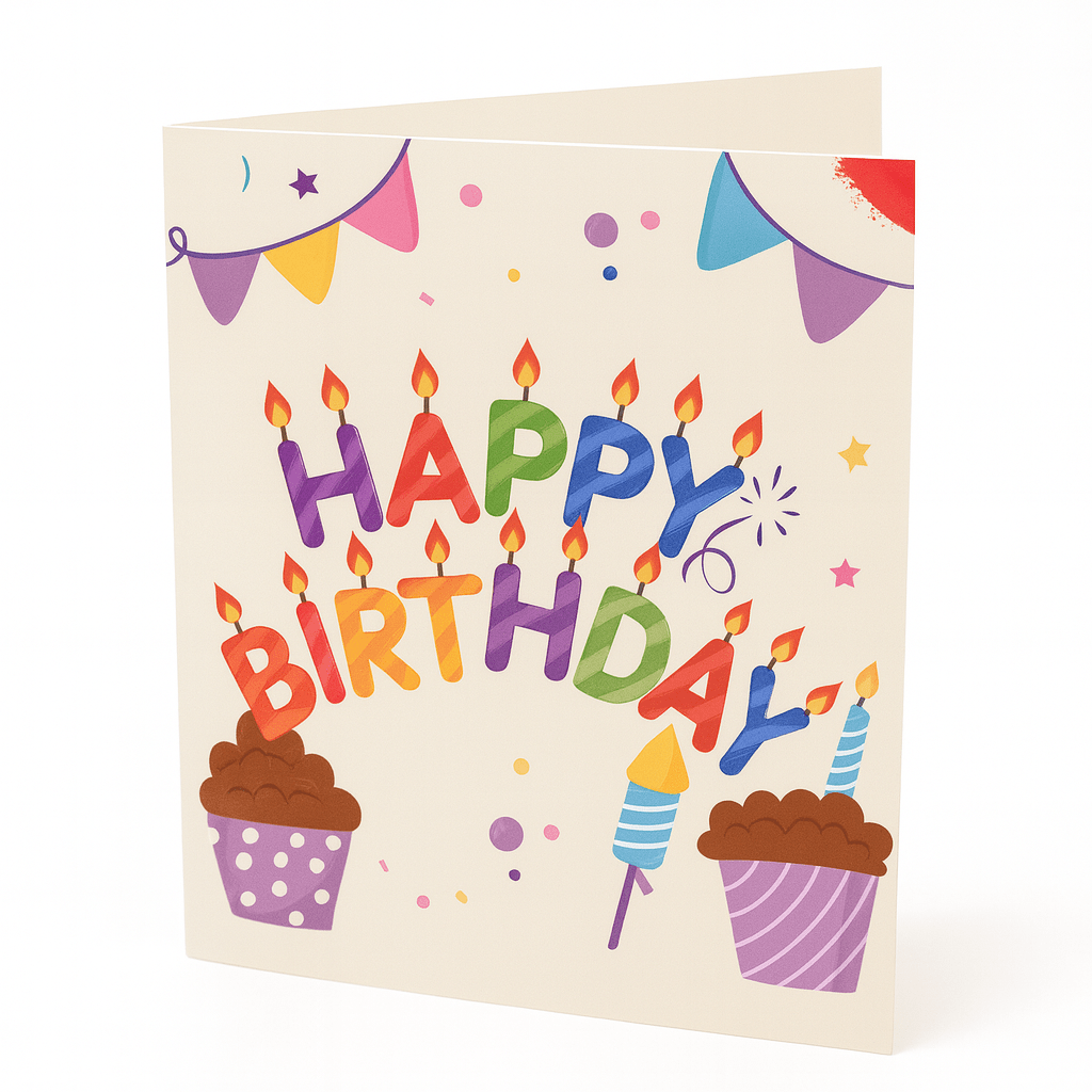 Cupcake Pop Up Birthday Card - Candles & Confetti - The Card Corner