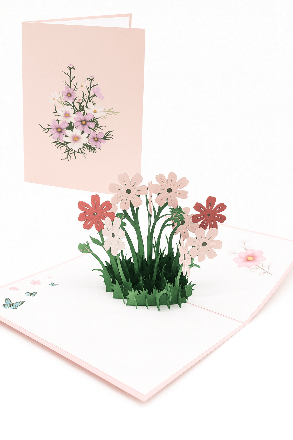 Daisy Flower Pop Up Card with Butterflies - The Card Corner