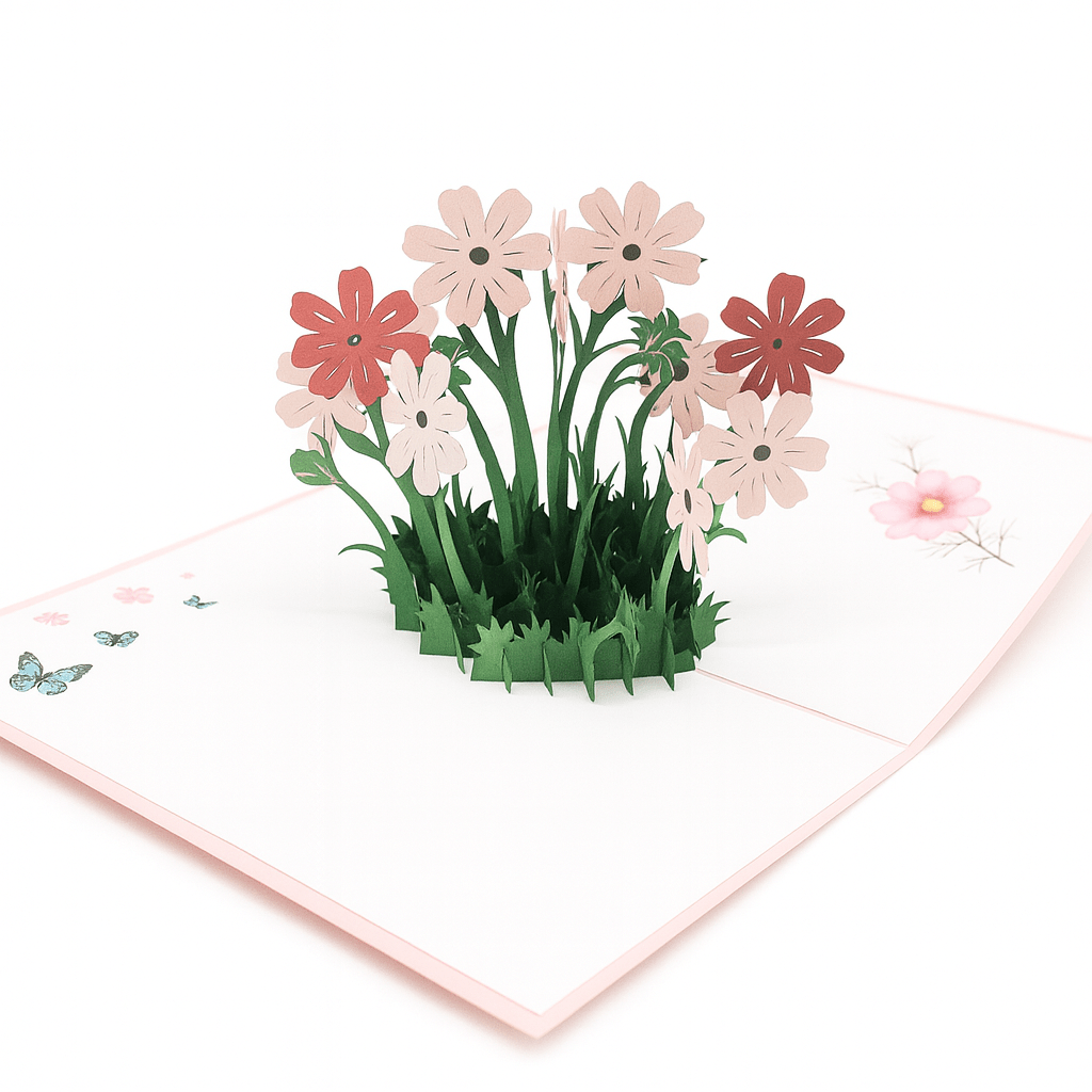 Daisy Flower Pop Up Card with Butterflies - The Card Corner