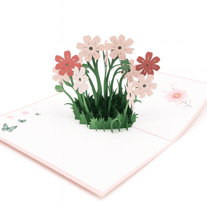 Daisy Flower Pop Up Card with Butterflies - The Card Corner