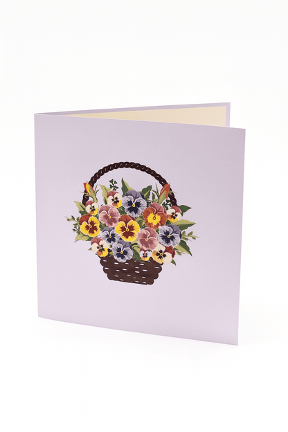 Flower Basket Pop Up Card - 3D Floral Bouquet for All Occasions - The Card Corner