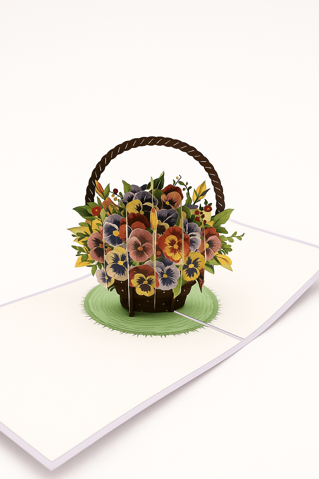 Flower Basket Pop Up Card - 3D Floral Bouquet for All Occasions - The Card Corner