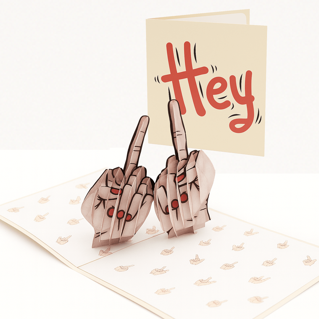 Funny 3D Pop Up Card - Double Middle Fingers | Gag Gift - The Card Corner