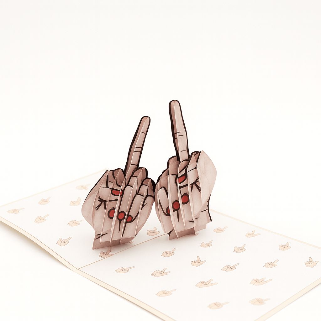 Funny 3D Pop Up Card - Double Middle Fingers | Gag Gift - The Card Corner