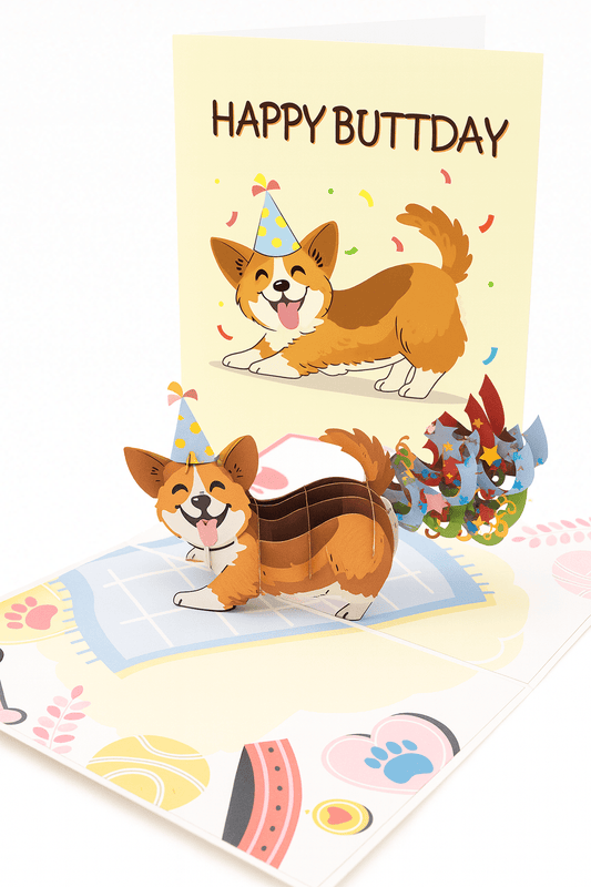 Funny Dog Birthday Card - 3D Pop Up with Confetti | Hilarious Gift - The Card Corner