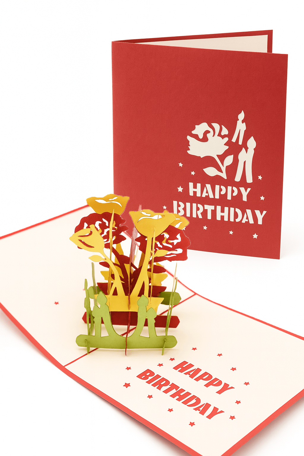 Happy Birthday Pop Up Card - 3D Floral Bouquet | Elegant Greeting - The Card Corner