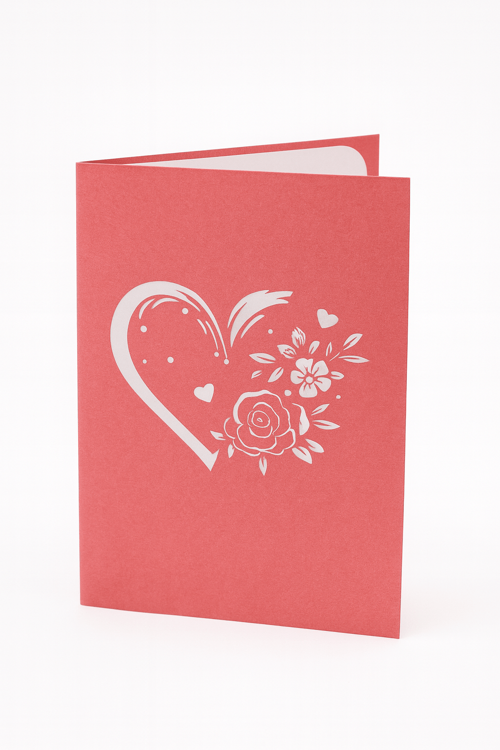 Heart & Rose Pop Up Love Card - 3D Romantic Bouquet - The Card Corner