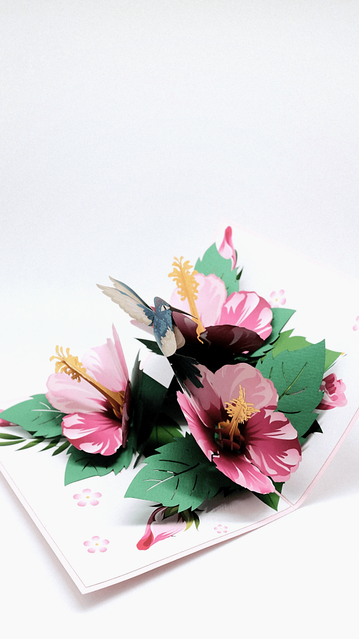 Hummingbird & Hibiscus Flower Pop Up Card - The Card Corner