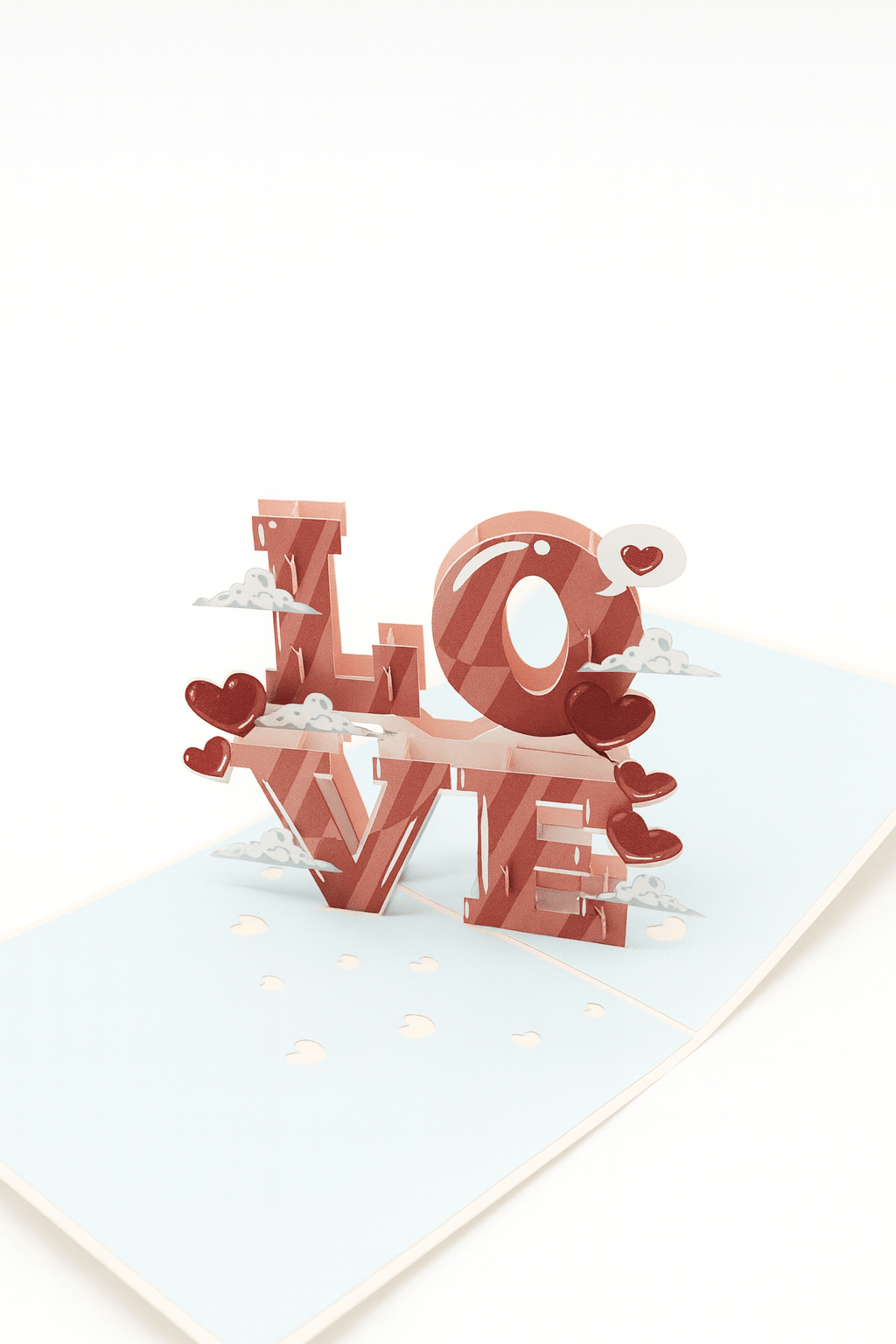 LOVE Pop Up Card - 3D Hearts & Clouds | Romantic Greeting - The Card Corner