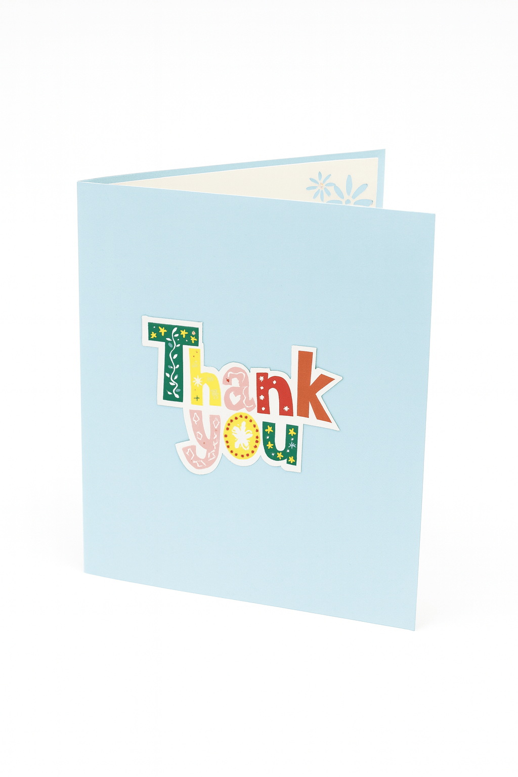Thank You Pop Up Card - 3D Colorful Flowers & Heartfelt Message - The Card Corner